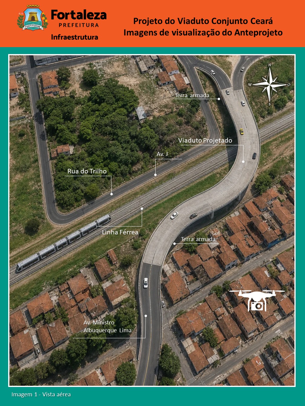 imagem com a maquete do futuro viaduto